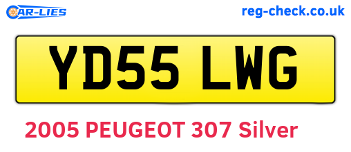 YD55LWG are the vehicle registration plates.