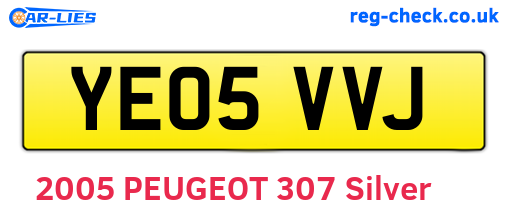 YE05VVJ are the vehicle registration plates.