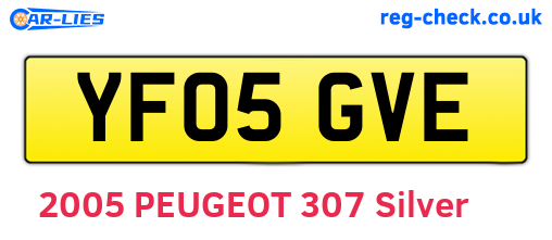 YF05GVE are the vehicle registration plates.