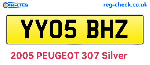 YY05BHZ are the vehicle registration plates.