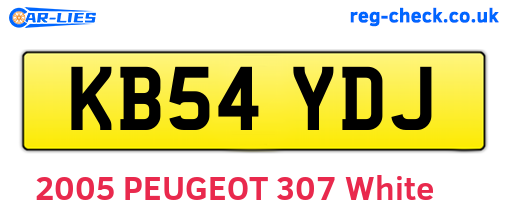 KB54YDJ are the vehicle registration plates.