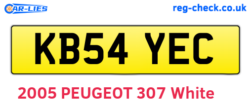 KB54YEC are the vehicle registration plates.