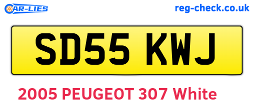 SD55KWJ are the vehicle registration plates.