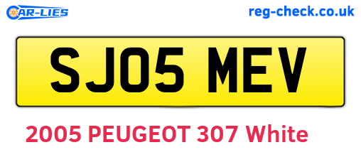SJ05MEV are the vehicle registration plates.