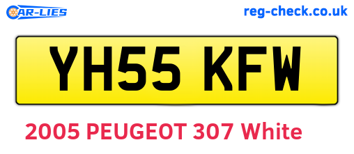 YH55KFW are the vehicle registration plates.