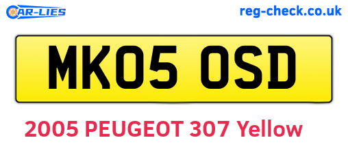 MK05OSD are the vehicle registration plates.