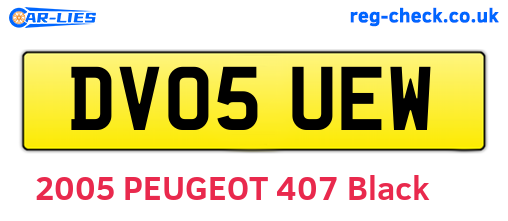 DV05UEW are the vehicle registration plates.