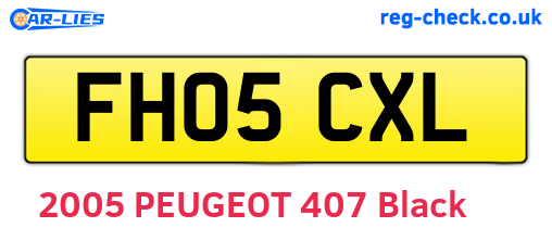 FH05CXL are the vehicle registration plates.