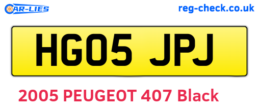 HG05JPJ are the vehicle registration plates.