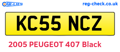KC55NCZ are the vehicle registration plates.