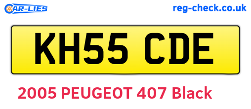 KH55CDE are the vehicle registration plates.