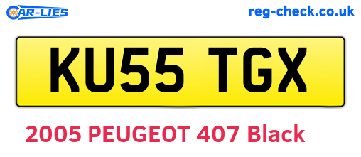 KU55TGX are the vehicle registration plates.