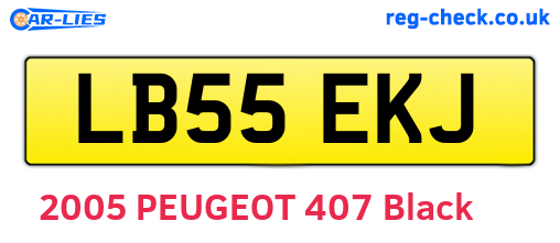 LB55EKJ are the vehicle registration plates.