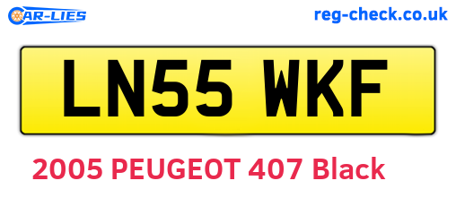 LN55WKF are the vehicle registration plates.