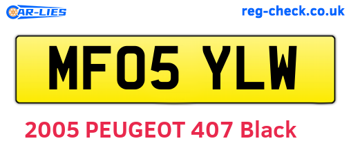 MF05YLW are the vehicle registration plates.