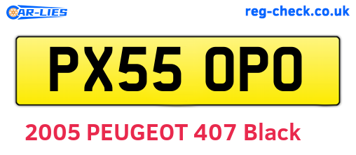 PX55OPO are the vehicle registration plates.