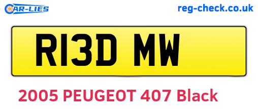 R13DMW are the vehicle registration plates.
