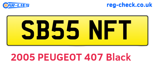SB55NFT are the vehicle registration plates.