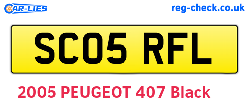 SC05RFL are the vehicle registration plates.