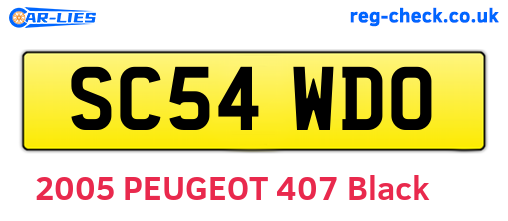 SC54WDO are the vehicle registration plates.