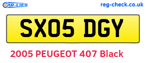 SX05DGY are the vehicle registration plates.