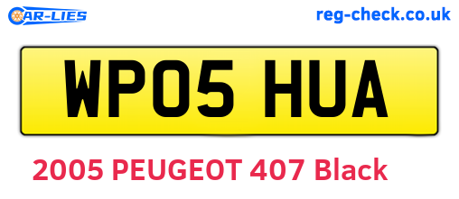 WP05HUA are the vehicle registration plates.