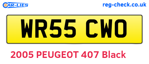 WR55CWO are the vehicle registration plates.