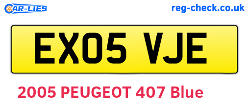 EX05VJE are the vehicle registration plates.