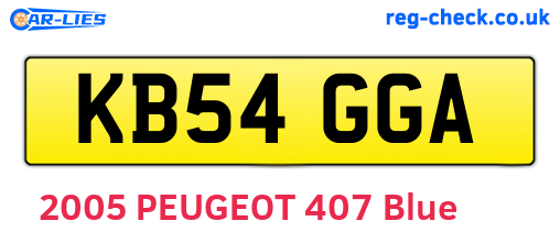 KB54GGA are the vehicle registration plates.