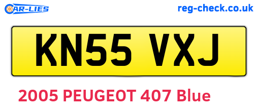 KN55VXJ are the vehicle registration plates.