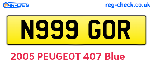 N999GOR are the vehicle registration plates.