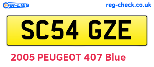 SC54GZE are the vehicle registration plates.