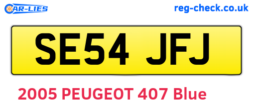 SE54JFJ are the vehicle registration plates.