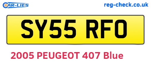 SY55RFO are the vehicle registration plates.
