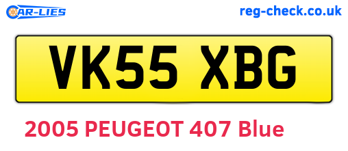 VK55XBG are the vehicle registration plates.