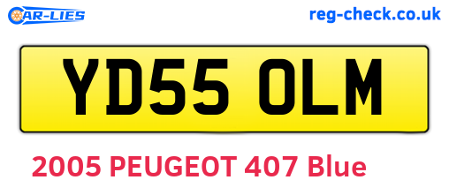 YD55OLM are the vehicle registration plates.