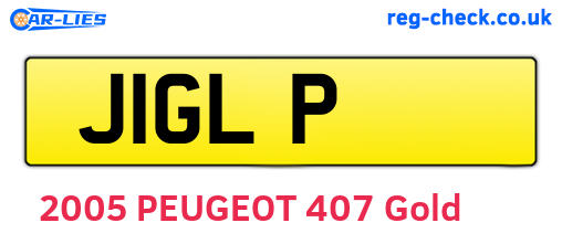 J1GLP are the vehicle registration plates.