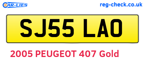 SJ55LAO are the vehicle registration plates.