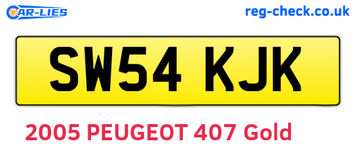 SW54KJK are the vehicle registration plates.