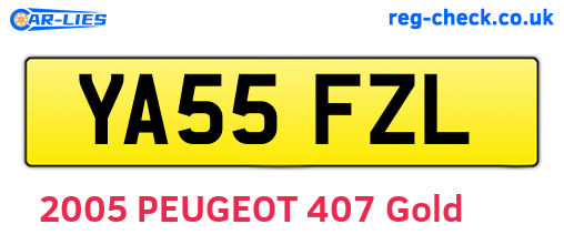 YA55FZL are the vehicle registration plates.