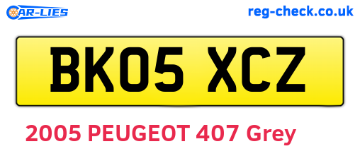 BK05XCZ are the vehicle registration plates.