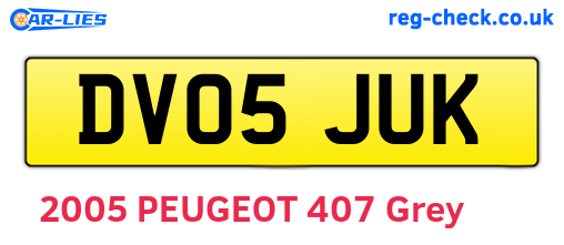 DV05JUK are the vehicle registration plates.