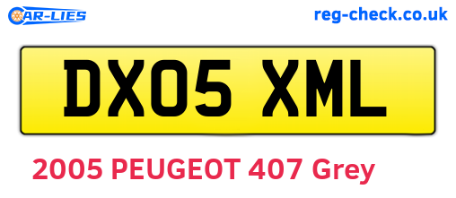 DX05XML are the vehicle registration plates.