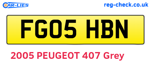 FG05HBN are the vehicle registration plates.