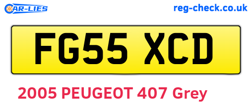 FG55XCD are the vehicle registration plates.