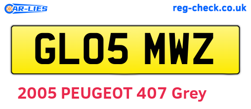 GL05MWZ are the vehicle registration plates.