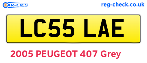 LC55LAE are the vehicle registration plates.