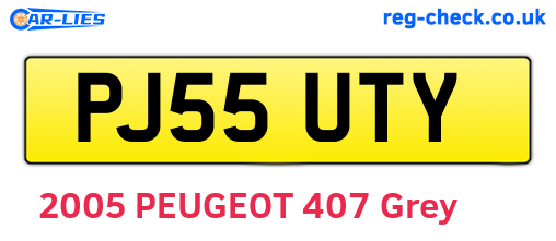 PJ55UTY are the vehicle registration plates.