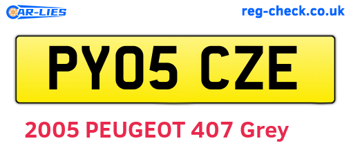 PY05CZE are the vehicle registration plates.