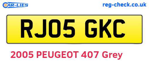 RJ05GKC are the vehicle registration plates.